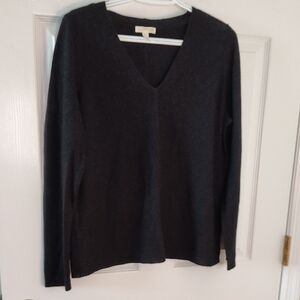 Eileen Fisher Charcoal V-Neck Sweater